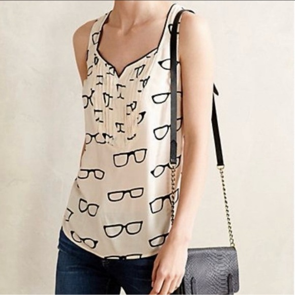 Maeve Tops - Anthropologie Maeve Armory Glasses Sleeveless Tank  Top Size 12